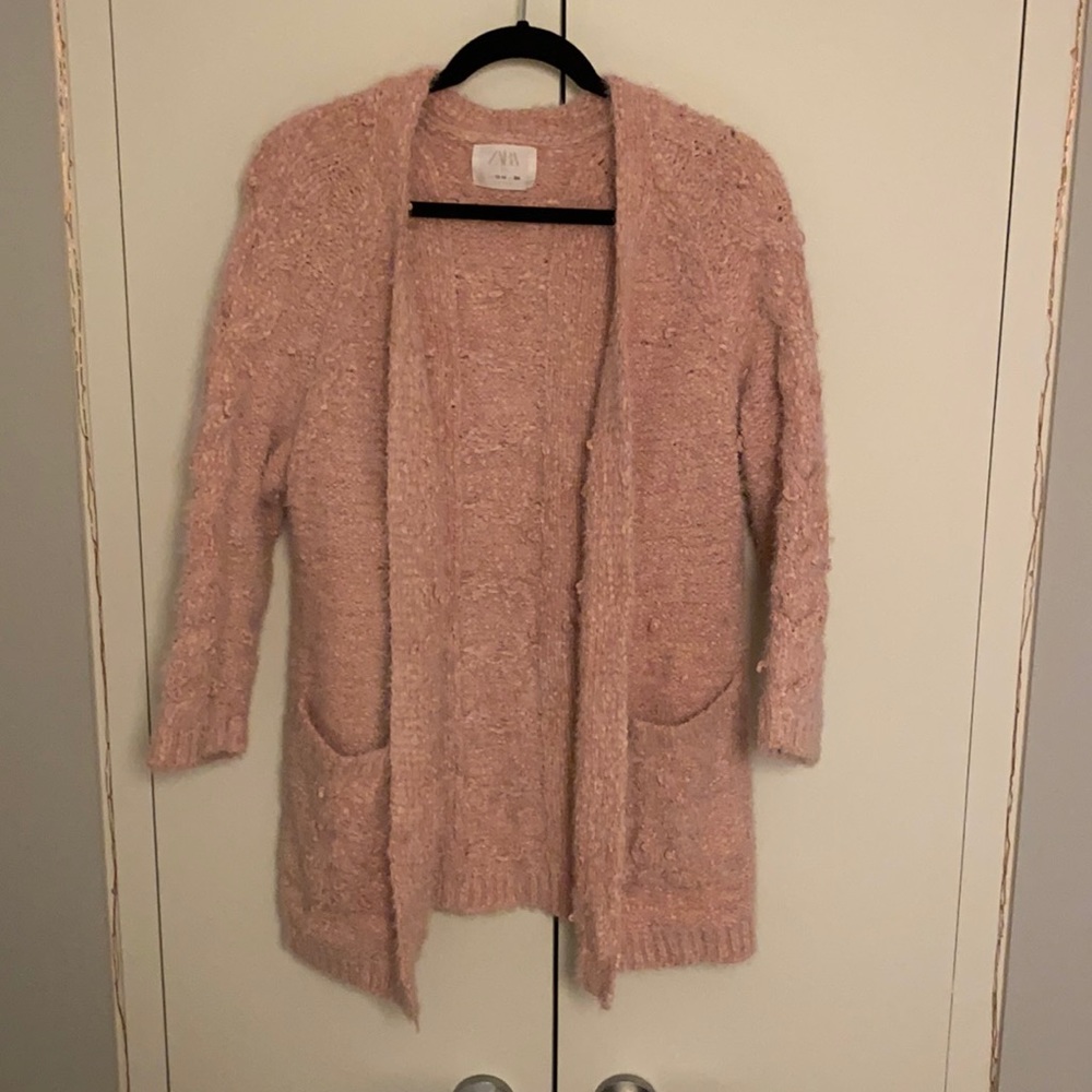 Zara Knit Fuzzy Cardigan